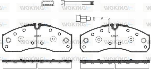 Woking P7513.42 - Комплект спирачно феродо, дискови спирачки vvparts.bg