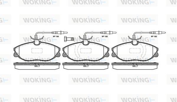 Woking P7043.14 - Комплект спирачно феродо, дискови спирачки vvparts.bg