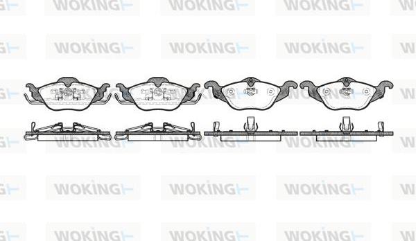 Woking P7843.02 - Комплект спирачно феродо, дискови спирачки vvparts.bg