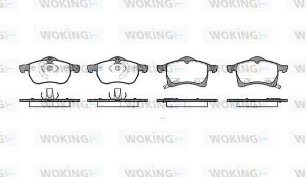 Woking P7833.02 - Комплект спирачно феродо, дискови спирачки vvparts.bg