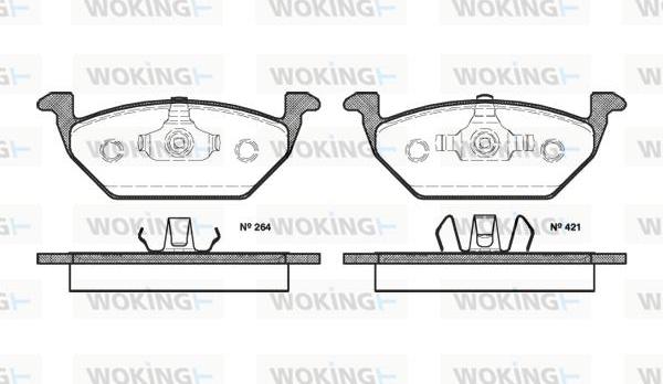 Woking P7333.20 - Комплект спирачно феродо, дискови спирачки vvparts.bg