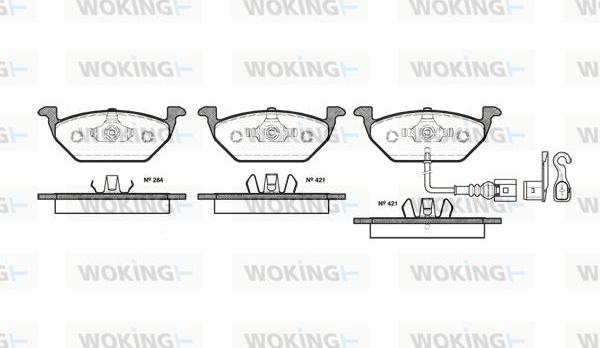 Woking P7333.21 - Комплект спирачно феродо, дискови спирачки vvparts.bg