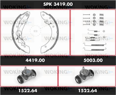 Woking SPK 3419.00 - Комплект спирачна челюст vvparts.bg