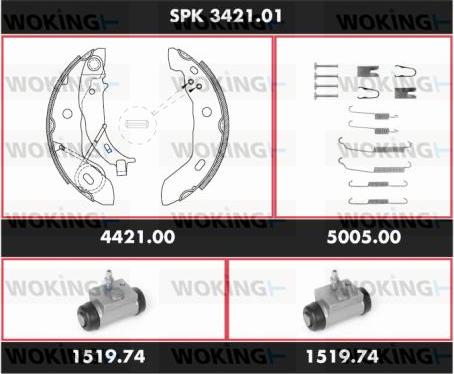 Woking SPK 3421.01 - Комплект спирачна челюст vvparts.bg