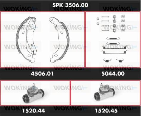 Woking SPK 3506.00 - Комплект спирачна челюст vvparts.bg
