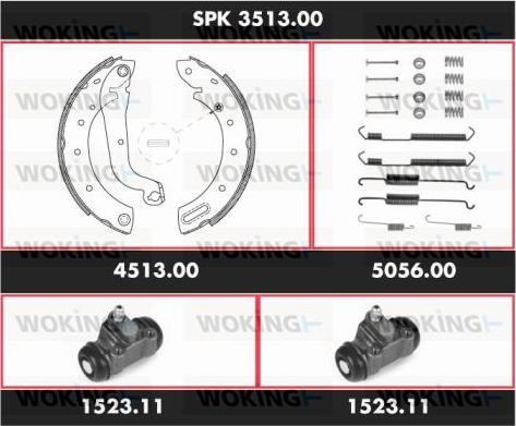 Woking SPK 3513.00 - Комплект спирачна челюст vvparts.bg