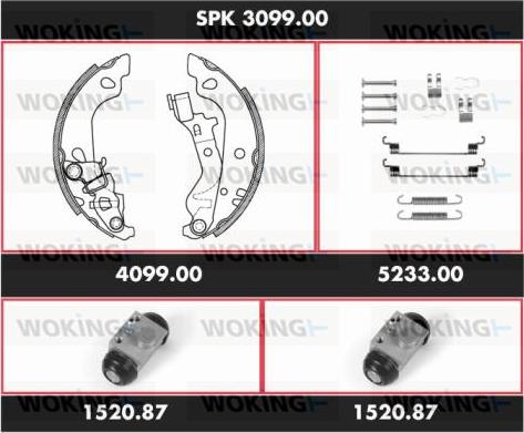 Woking SPK 3099.00 - Комплект спирачна челюст vvparts.bg