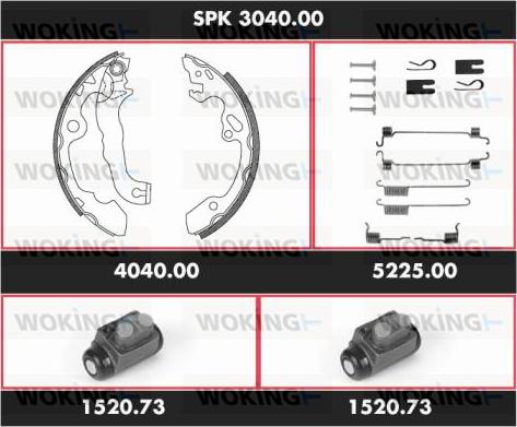 Woking SPK 3040.00 - Комплект спирачна челюст vvparts.bg