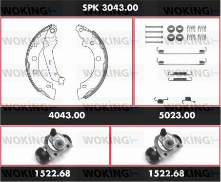 Woking SPK 3043.00 - Комплект спирачна челюст vvparts.bg