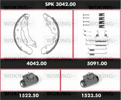 Woking SPK 3042.00 - Комплект спирачна челюст vvparts.bg