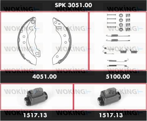 Woking SPK 3051.00 - Комплект спирачна челюст vvparts.bg