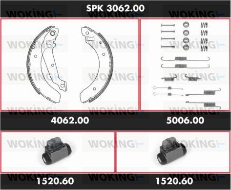 Woking SPK 3062.00 - Комплект спирачна челюст vvparts.bg