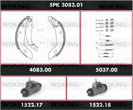 Woking SPK 3083.01 - Комплект спирачна челюст vvparts.bg