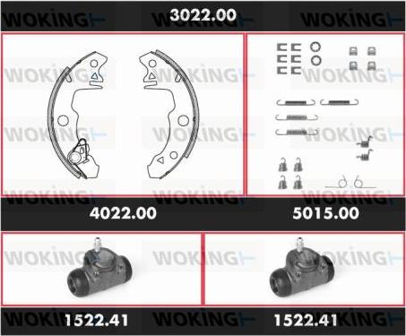 Woking SPK 3022.00 - Комплект спирачна челюст vvparts.bg