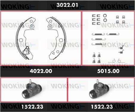 Woking SPK 3022.01 - Комплект спирачна челюст vvparts.bg