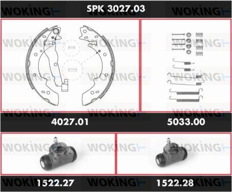 Woking SPK 3027.03 - Комплект спирачна челюст vvparts.bg