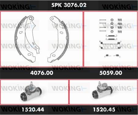 Woking SPK 3076.02 - Комплект спирачна челюст vvparts.bg