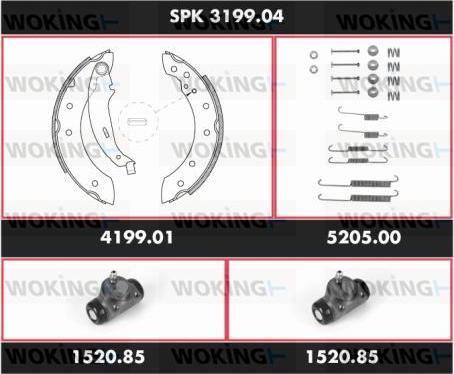 Woking SPK 3199.04 - Комплект спирачна челюст vvparts.bg