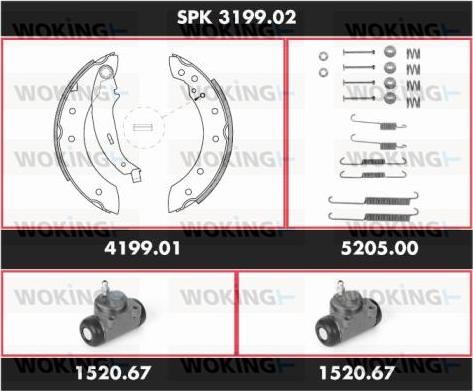 Woking SPK 3199.02 - Комплект спирачна челюст vvparts.bg