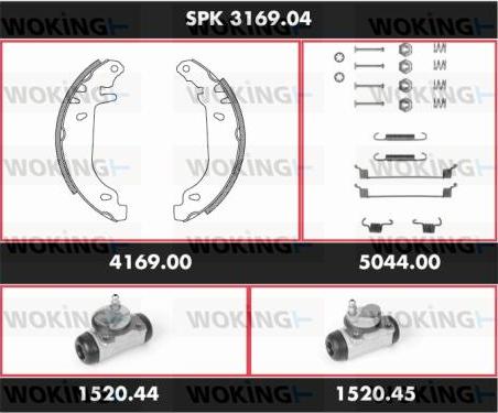 Woking SPK 3169.04 - Комплект спирачна челюст vvparts.bg