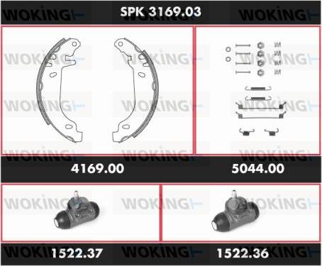 Woking SPK 3169.03 - Комплект спирачна челюст vvparts.bg