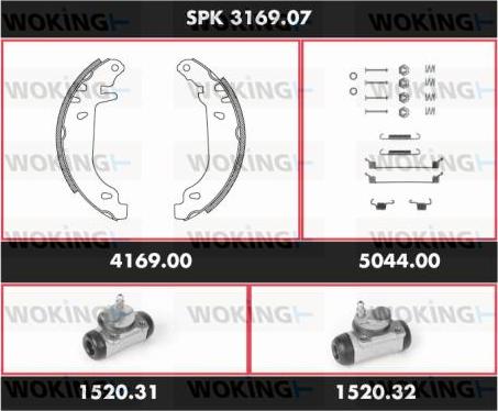 Woking SPK 3169.07 - Комплект спирачна челюст vvparts.bg