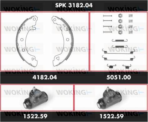 Woking SPK 3182.04 - Комплект спирачна челюст vvparts.bg