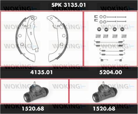 Woking SPK 3135.01 - Комплект спирачна челюст vvparts.bg