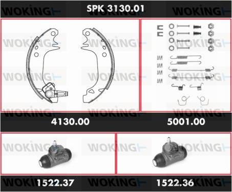 Woking SPK 3130.01 - Комплект спирачна челюст vvparts.bg