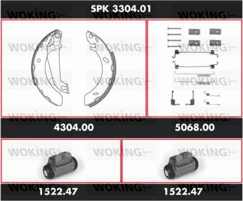Woking SPK 3304.01 - Комплект спирачна челюст vvparts.bg
