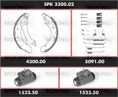 Woking SPK 3300.02 - Комплект спирачна челюст vvparts.bg