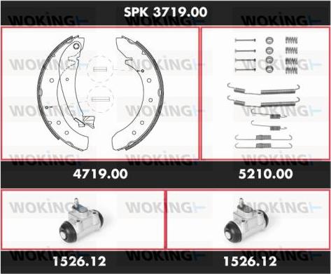 Woking SPK 3719.00 - Комплект спирачна челюст vvparts.bg