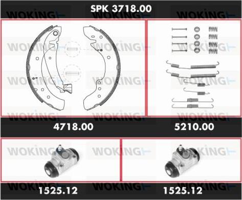 Woking SPK 3718.00 - Комплект спирачна челюст vvparts.bg