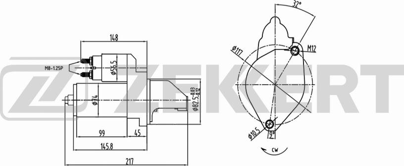 Zekkert AN-1009 - Стартер vvparts.bg