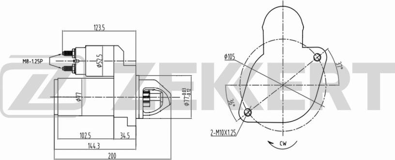 Zekkert AN-1003 - Стартер vvparts.bg