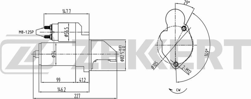 Zekkert AN-1002 - Стартер vvparts.bg