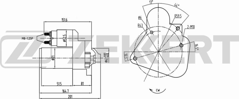 Zekkert AN-1015 - Стартер vvparts.bg