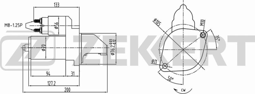 Zekkert AN-1021 - Стартер vvparts.bg