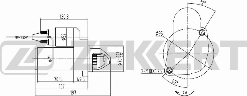 Zekkert AN-1028 - Стартер vvparts.bg