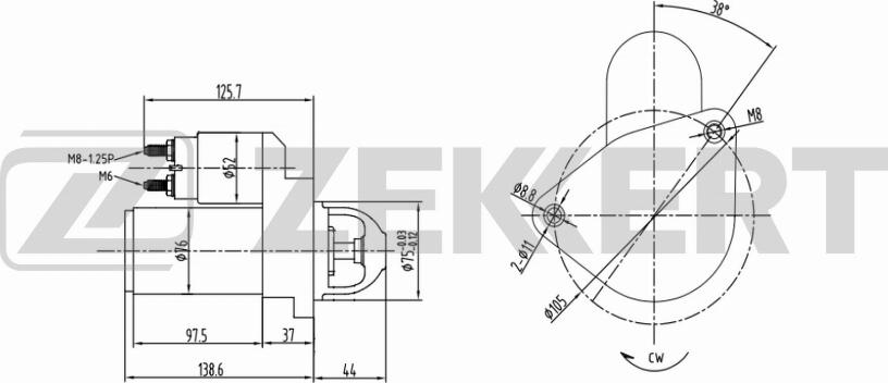 Zekkert AN-1027 - Стартер vvparts.bg