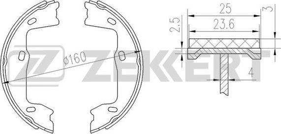 Zekkert BK-4449 - Комплект спирачна челюст vvparts.bg