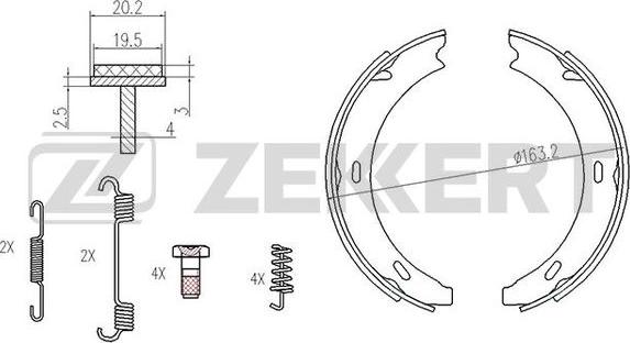 Zekkert BK-4440 - Комплект спирачна челюст vvparts.bg