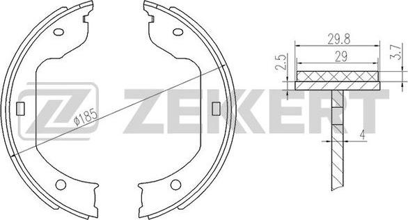 Zekkert BK-4443 - Комплект спирачна челюст vvparts.bg