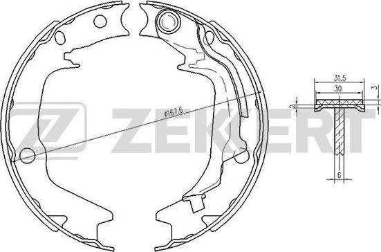 Zekkert BK-4442 - Комплект спирачна челюст vvparts.bg