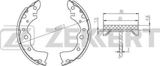 Zekkert BK-4458 - Комплект спирачна челюст vvparts.bg