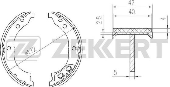 Zekkert BK-4453 - Комплект спирачна челюст vvparts.bg