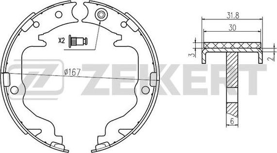 Zekkert BK-4438 - Комплект спирачна челюст vvparts.bg