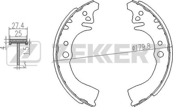 Zekkert BK-4099 - Комплект спирачна челюст vvparts.bg