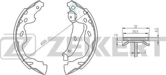 Zekkert BK-4098 - Комплект спирачна челюст vvparts.bg