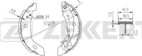 Zekkert BK-4066 - Комплект спирачна челюст vvparts.bg
